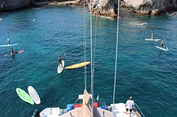 Sayulita Sailing Tour with paddleboarders at the Marietas Islands