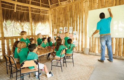 Kids in classroom at CVIS in Sayulita