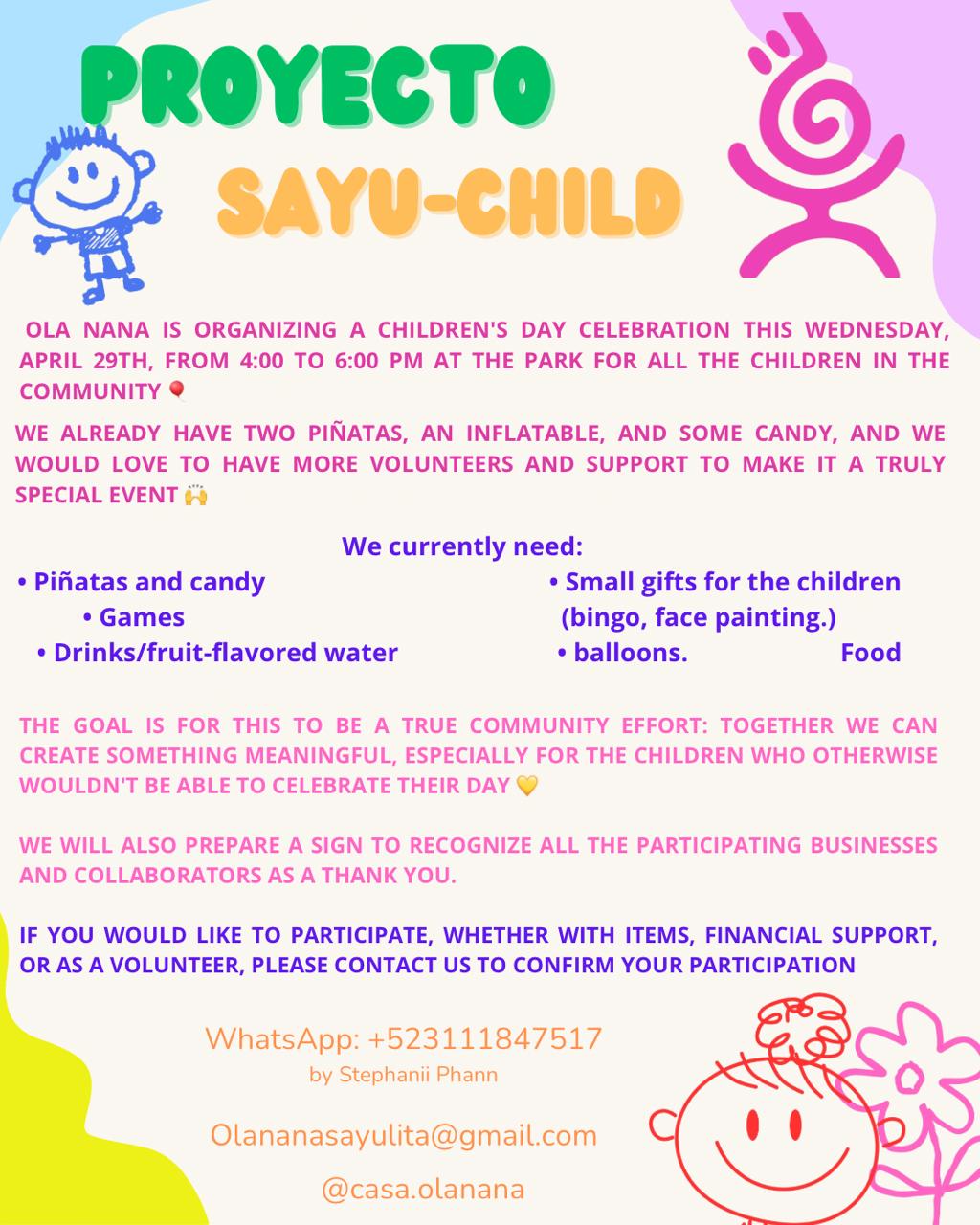 🌈 Proyecto Sayu-Child: Help Make Children’s Day Special 💛
